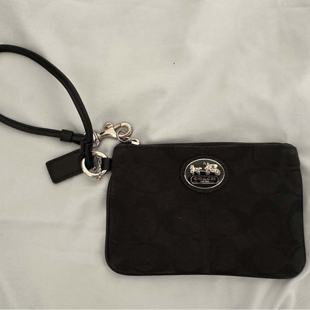 EUC Black Coach Wristlet